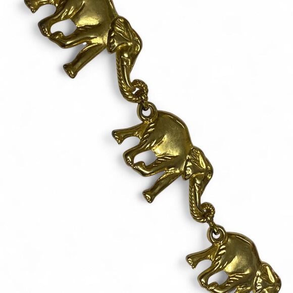 Vintage Festival Y2K Retro Novelty Gold Tone Elephant Chain Belt Anne Klein main image 7